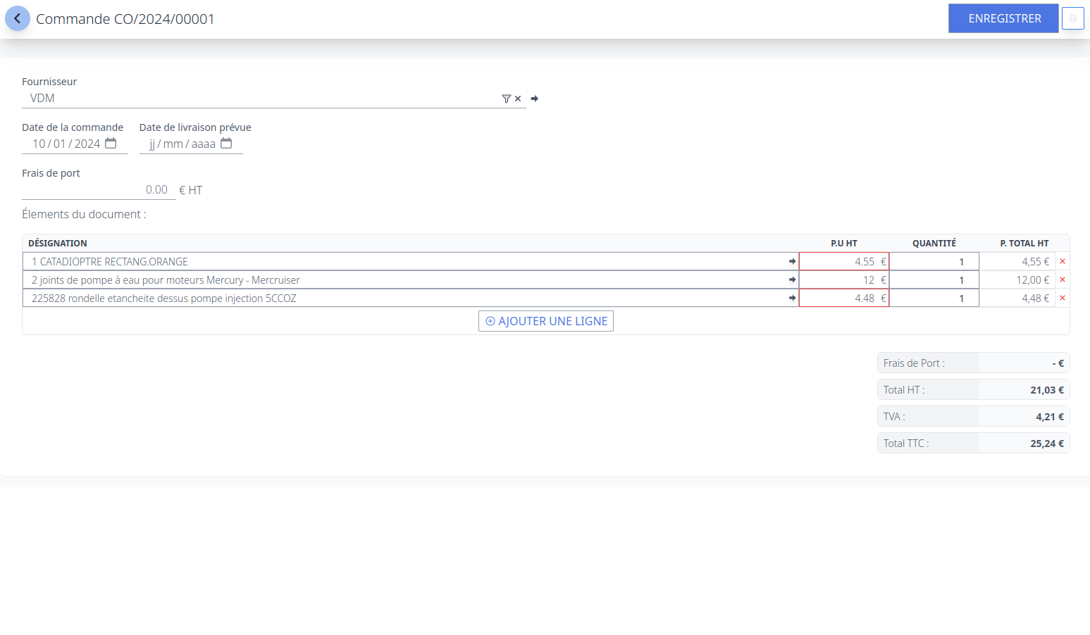 Écran achats dans Nooti.cc
